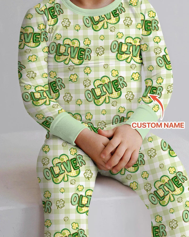 Zweiteiliges Langarm-Pyjama-Set mit Sommerfrüchten