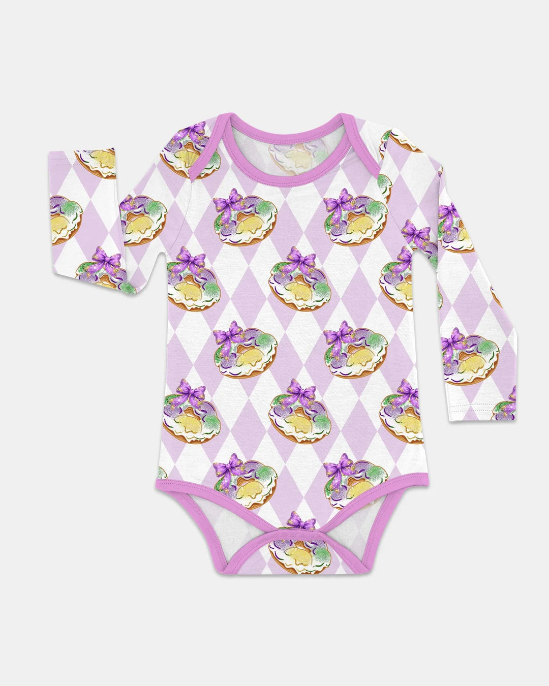 Mardi Gras Donut Bamboo Bodysuit