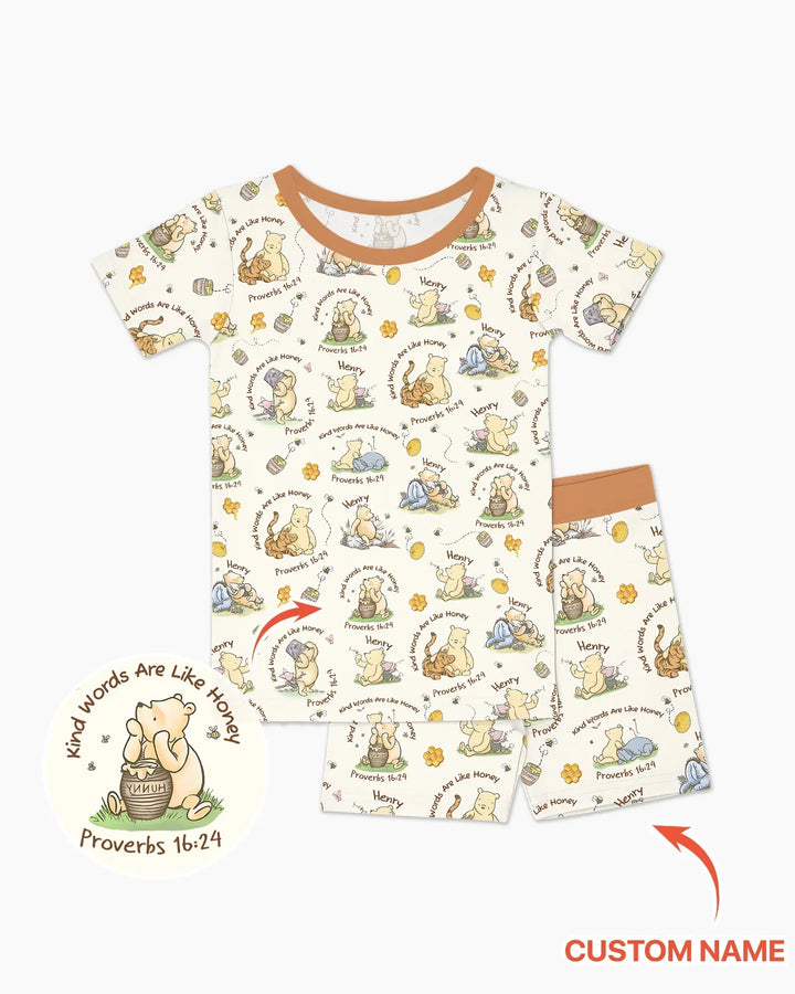 Zweiteiliges Pyjama-Set mit kurzen Ärmeln und Shorts im Sommer-Design