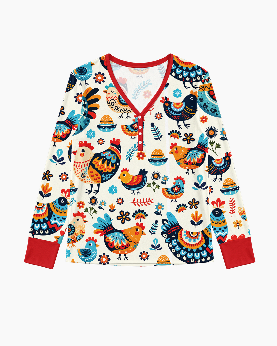 Pioneer Chickens And Roosters Bamboo Women Pajama Set