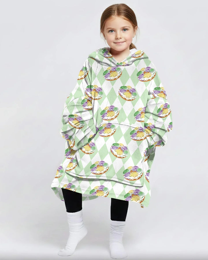 Mardi Gras Donut Tragbarer Bambus-Decken-Hoodie