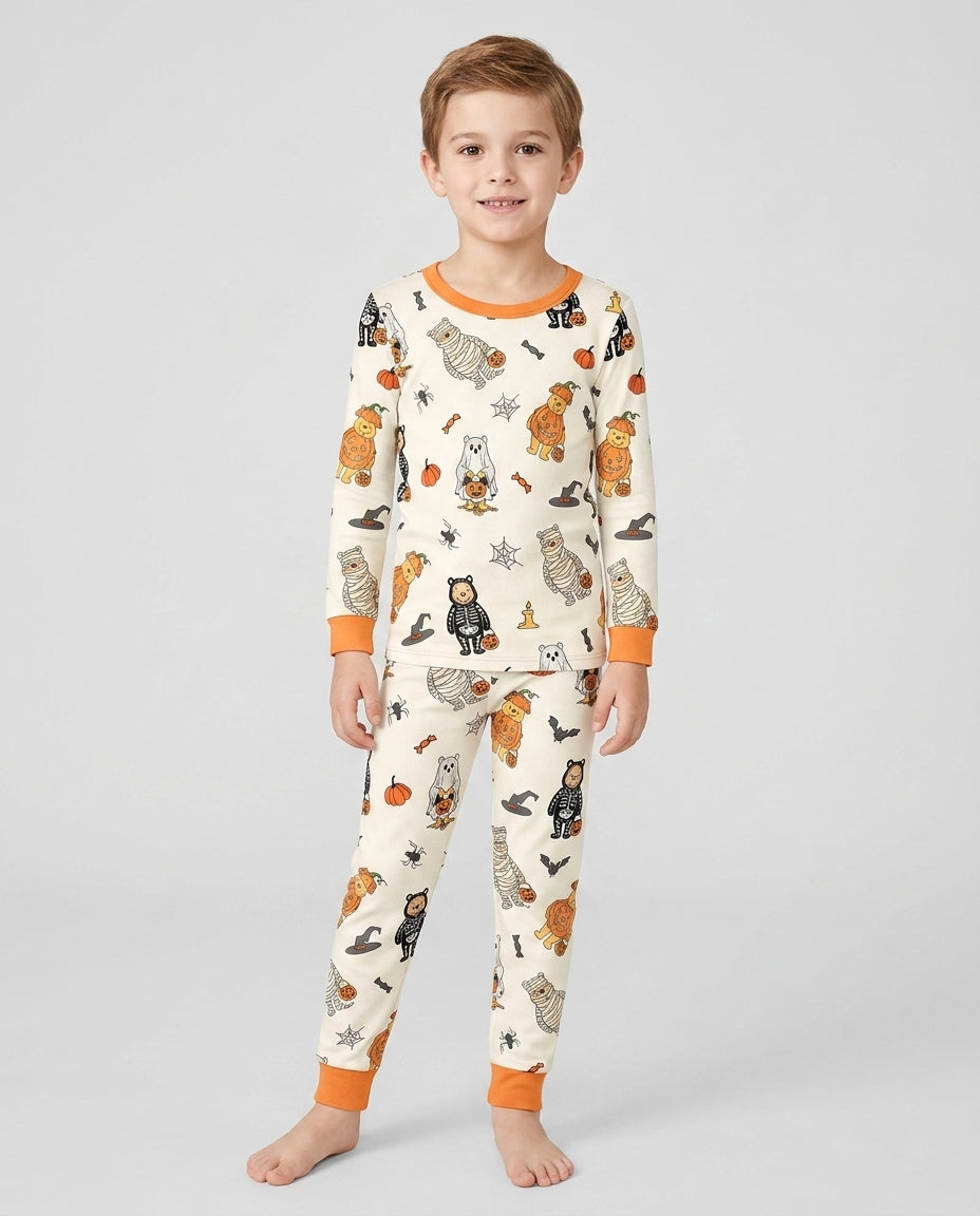 Retro Trick Or Treat Bamboo Two Piece Long Sleeve Pajama Set