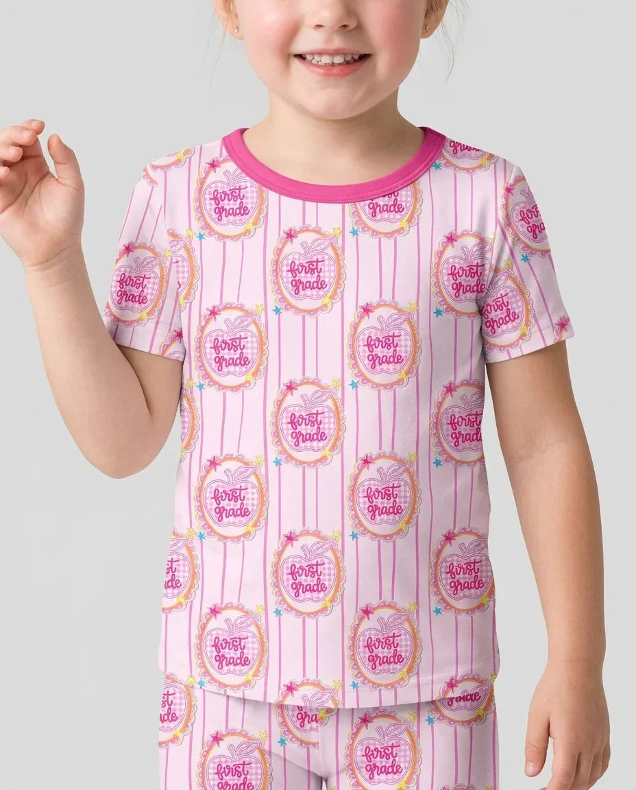 Schlafanzug-Set zweiteilig, kurze Ärmel, kurze Hose, Bambus