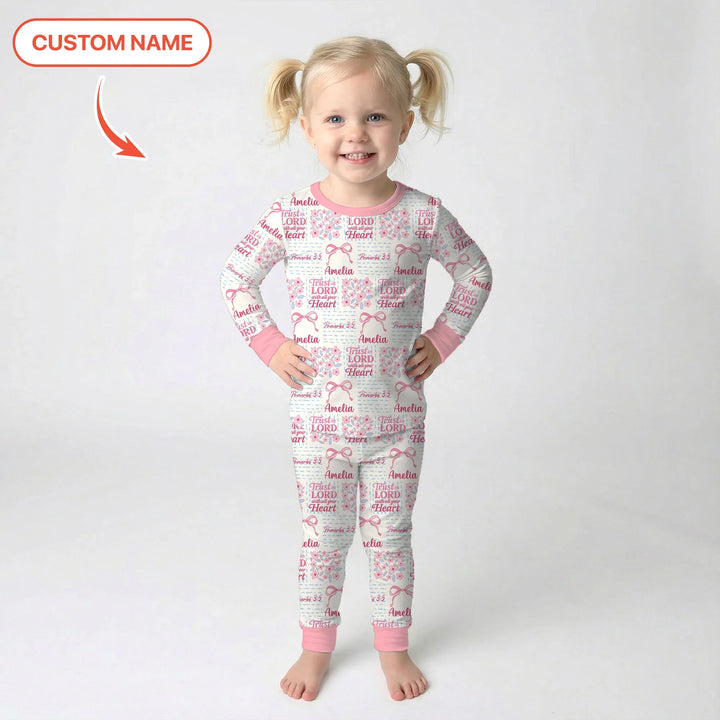 Zweiteiliges Langarm-Pyjama-Set mit Sommerfrüchten