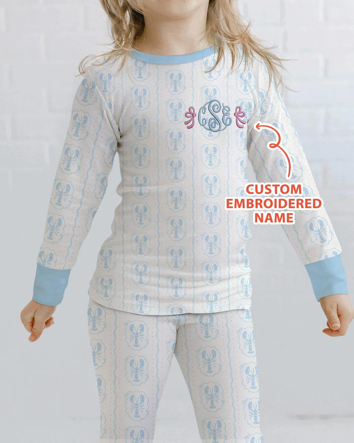Zweiteiliges Langarm-Pyjama-Set mit Sommerfrüchten