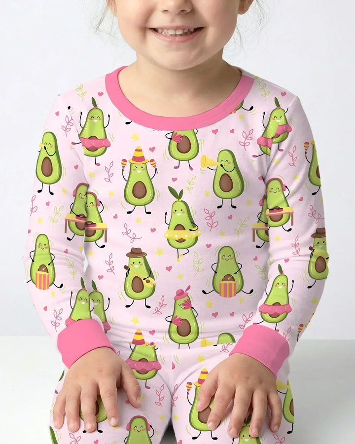 Zweiteiliges Langarm-Pyjama-Set mit Sommerfrüchten