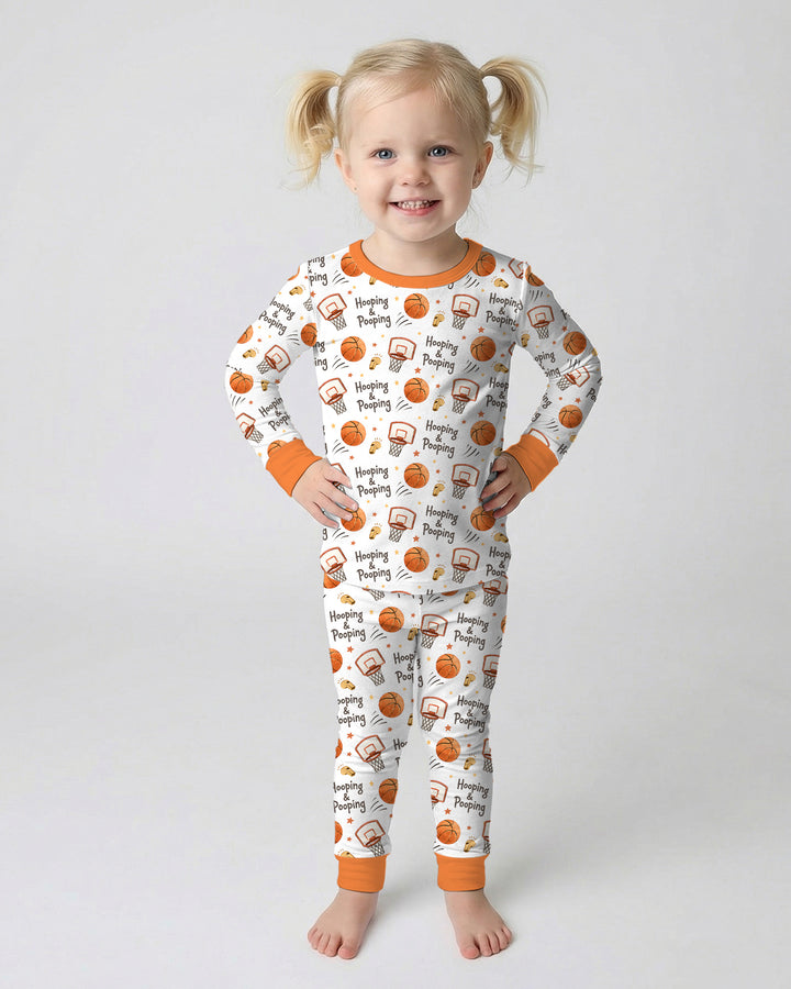 Zweiteiliges Langarm-Pyjama-Set mit Sommerfrüchten