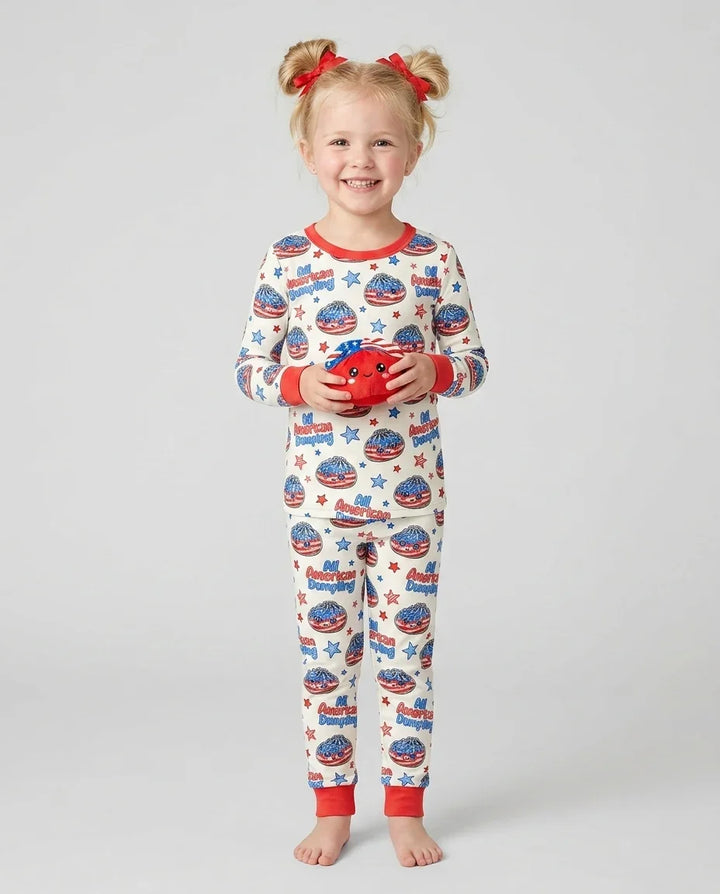 Zweiteiliges Langarm-Pyjama-Set mit Sommerfrüchten