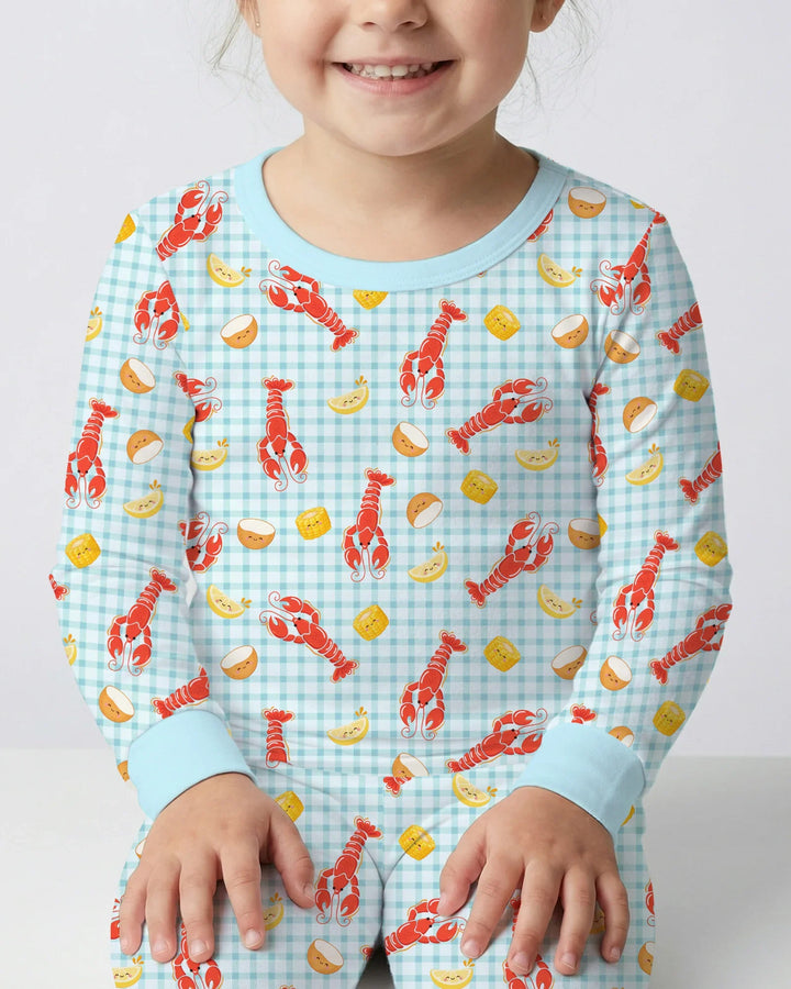 Zweiteiliges Langarm-Pyjama-Set mit Sommerfrüchten
