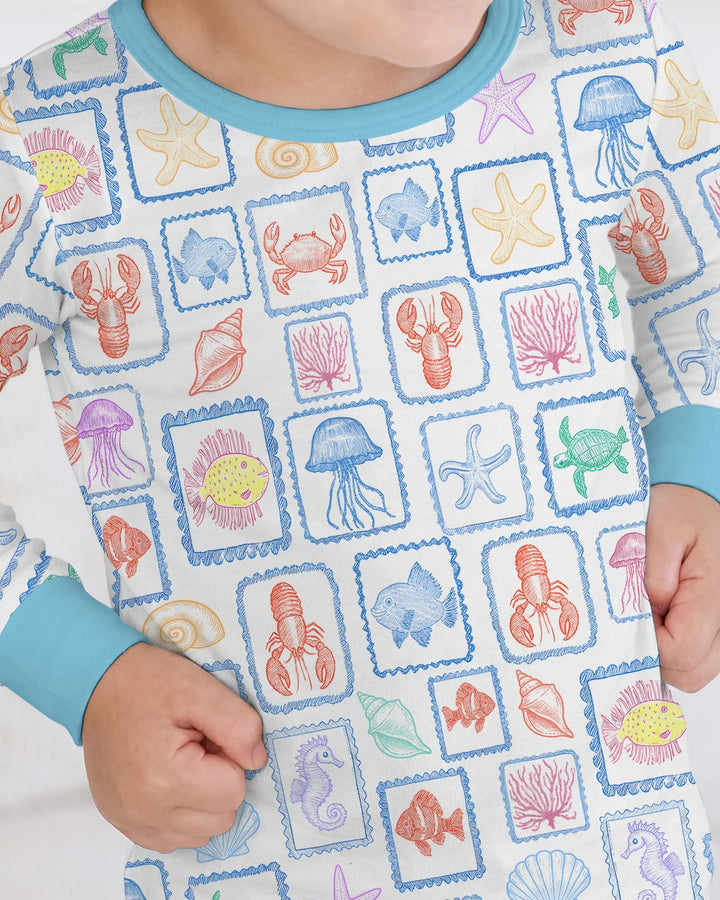 Zweiteiliges Langarm-Pyjama-Set mit Sommerfrüchten