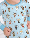 Zweiteiliges Langarm-Pyjama-Set mit Sommerfrüchten