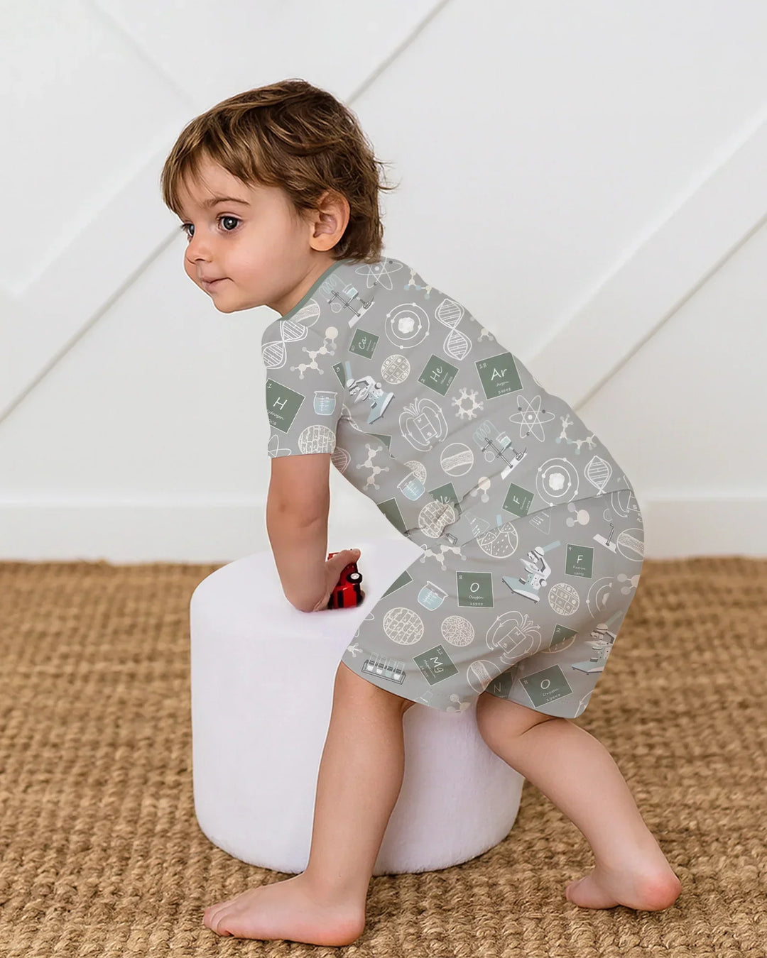 Schlafanzug-Set zweiteilig, kurze Ärmel, kurze Hose, Bambus