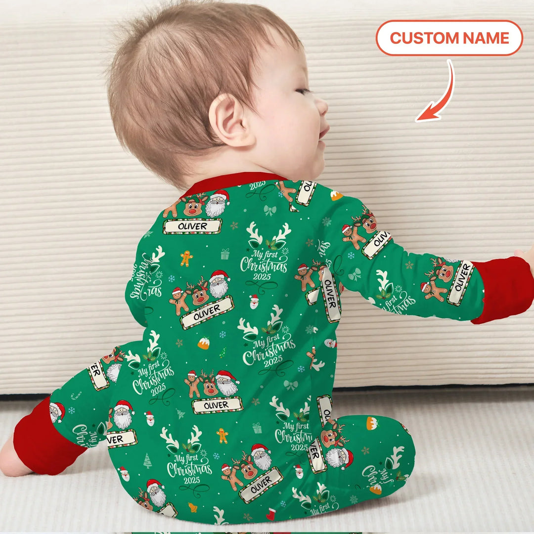 Custom Name "Merry Christmas My Deer" For Boy - Convertible Zippy , Custom Name "Merry Christmas My Deer" For Boy - Convertible Zippy - 0-3M