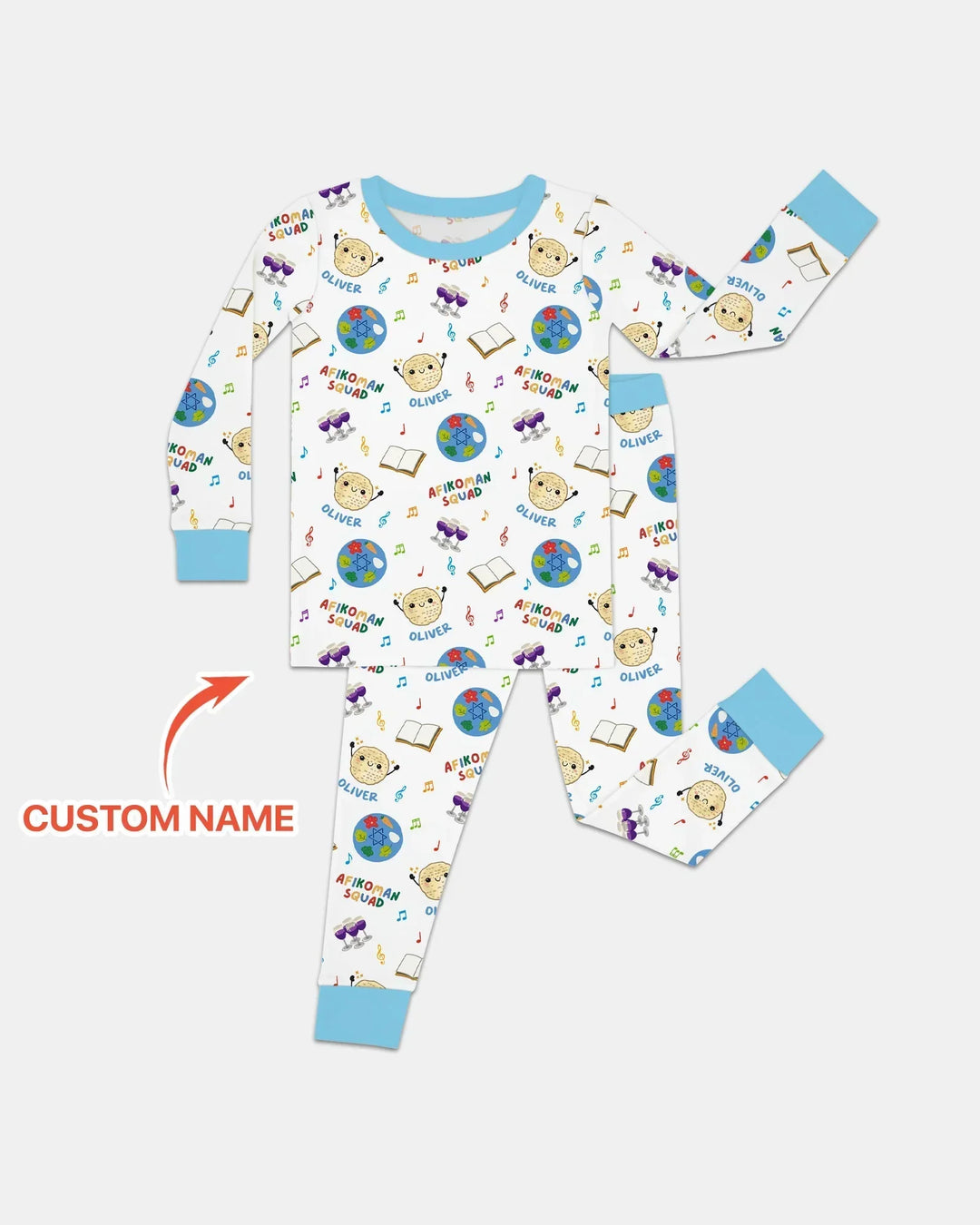 Zweiteiliges Langarm-Pyjama-Set mit Sommerfrüchten