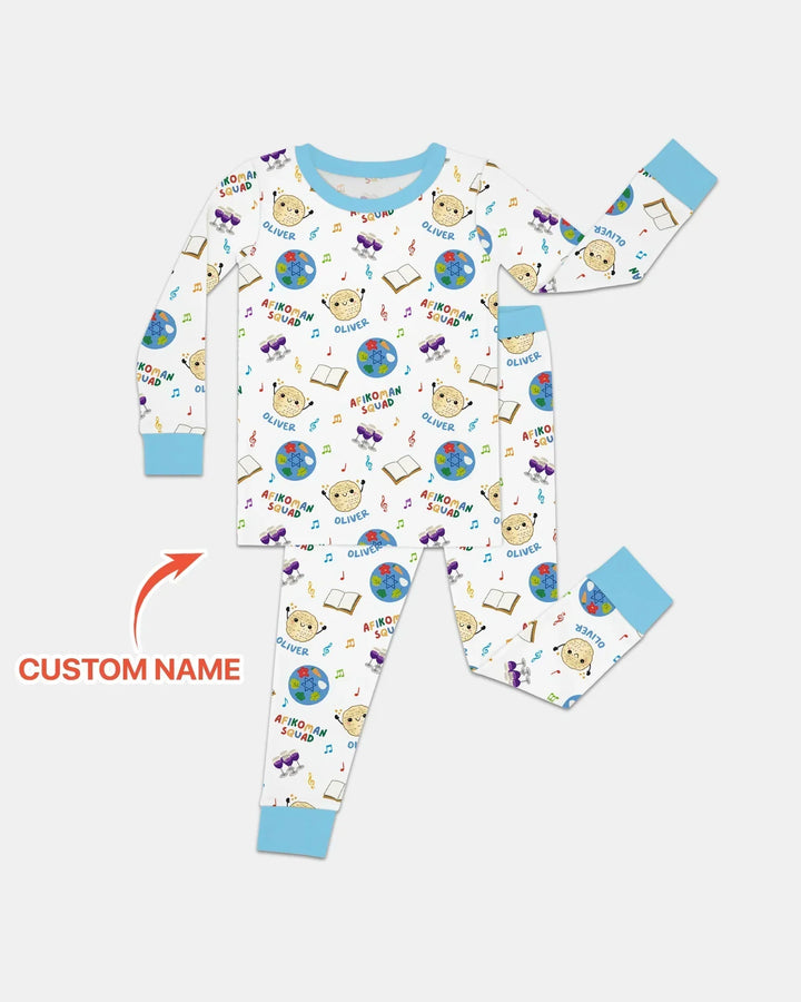 Zweiteiliges Langarm-Pyjama-Set mit Sommerfrüchten