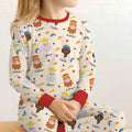 Zweiteiliges Langarm-Pyjama-Set mit Sommerfrüchten