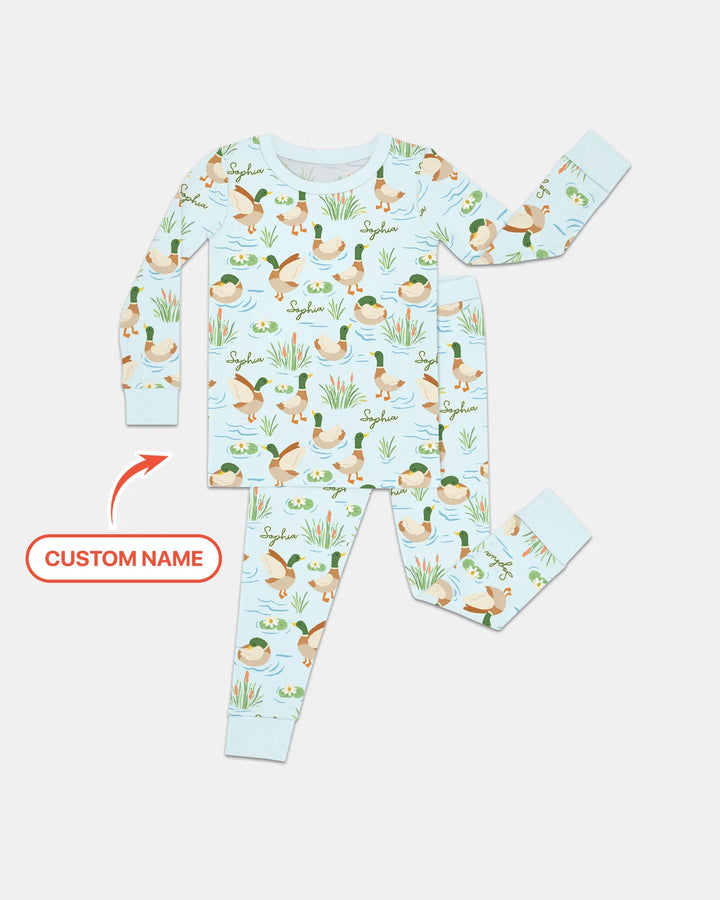 Zweiteiliges Langarm-Pyjama-Set mit Sommerfrüchten