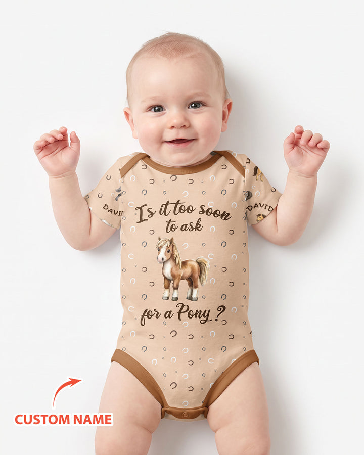 Custom Name Is It Too Soon to Ask for a Pony Bamboo Bodysuit
