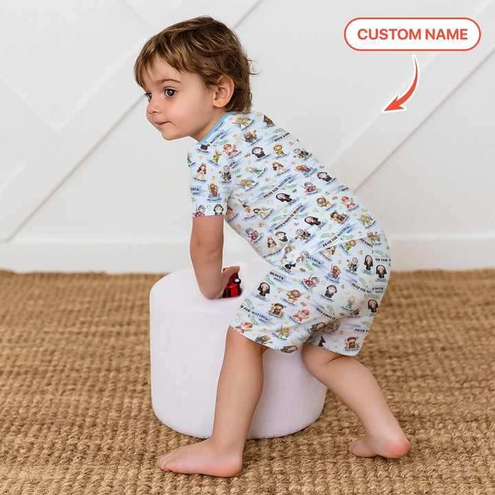 Zweiteiliges Pyjama-Set mit kurzen Ärmeln und Shorts im Sommer-Design