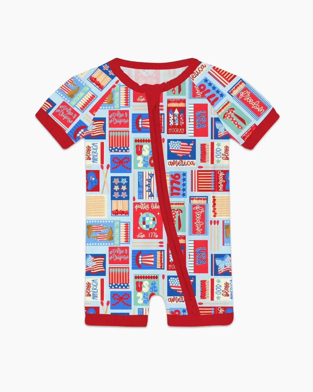 Patriotic Matchbox Family Matching Bamboo Shorty Zippy