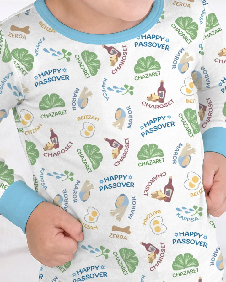 Zweiteiliges Langarm-Pyjama-Set mit Sommerfrüchten