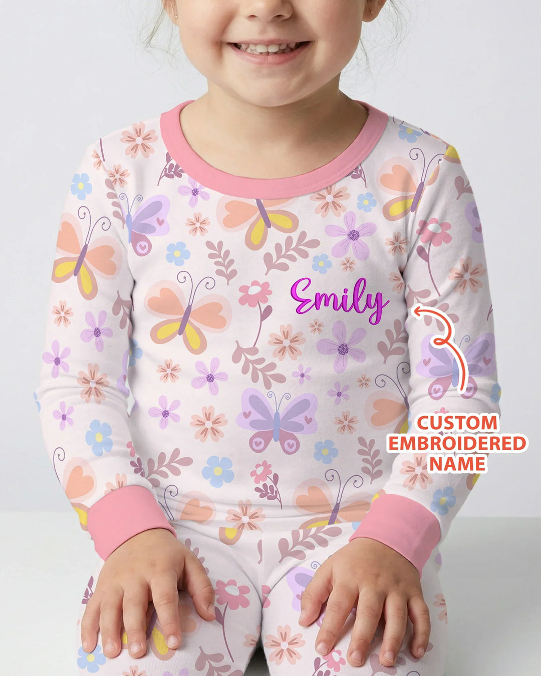 Zweiteiliges Langarm-Pyjama-Set mit Sommerfrüchten