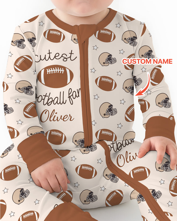 Custom Name Cutest Football Fan Bamboo Convertible Zippy