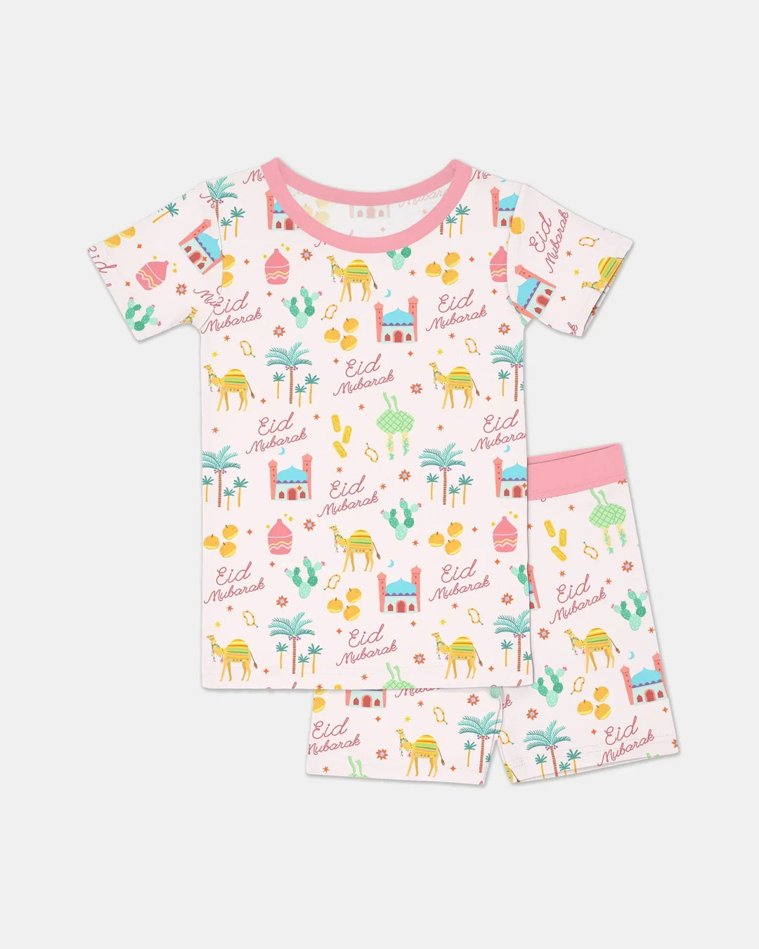Template Zweiteiliges Pyjama-Set mit kurzen Ärmeln und Shorts