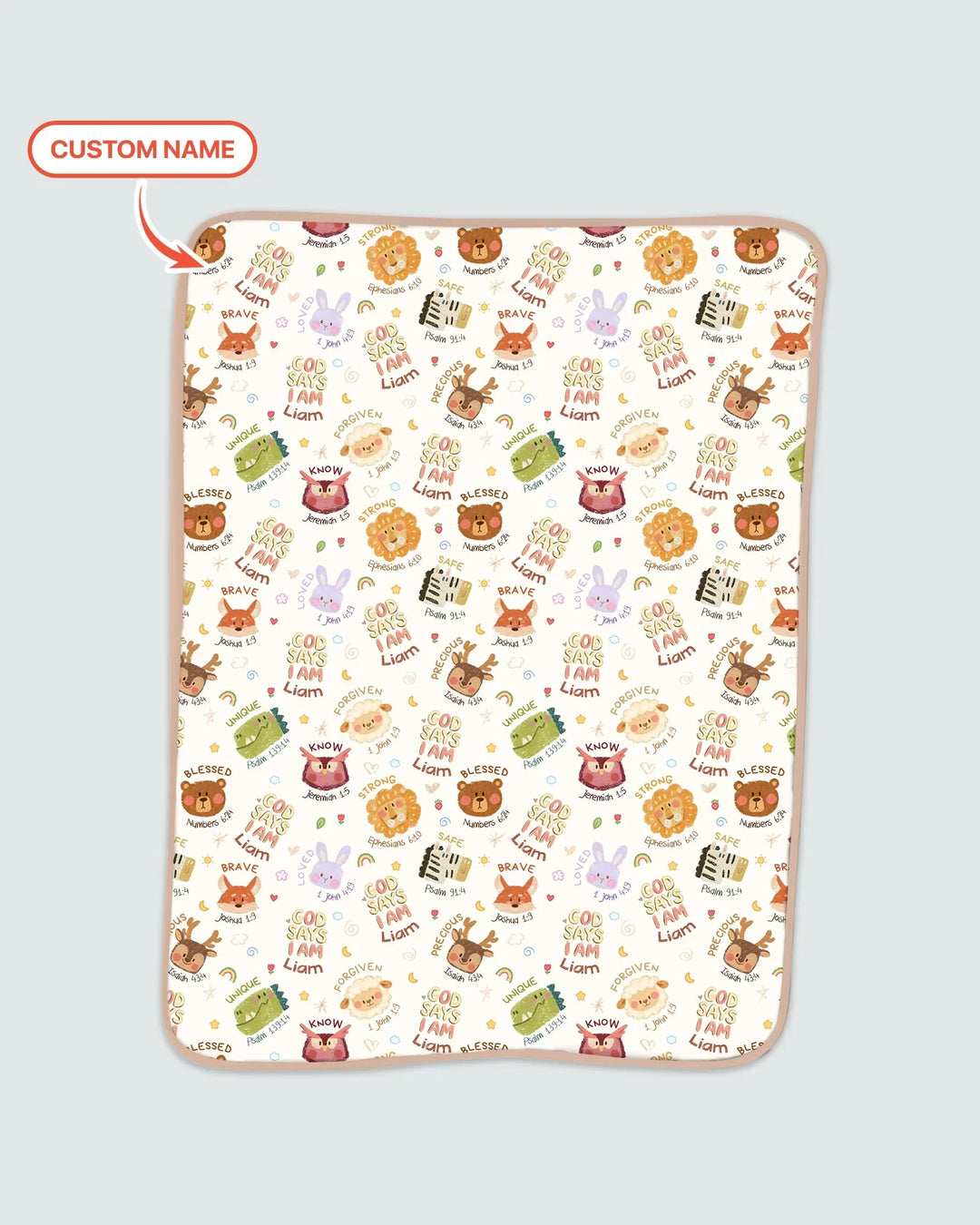 God Says I Am — Little Flock Custom Name Blanket