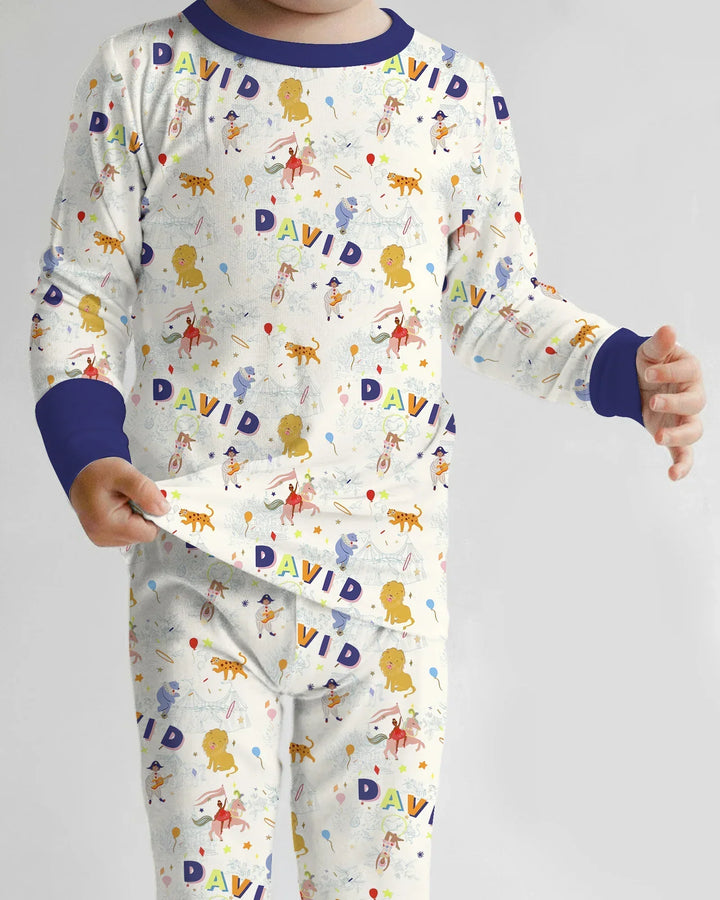 Zweiteiliges Langarm-Pyjama-Set mit Sommerfrüchten
