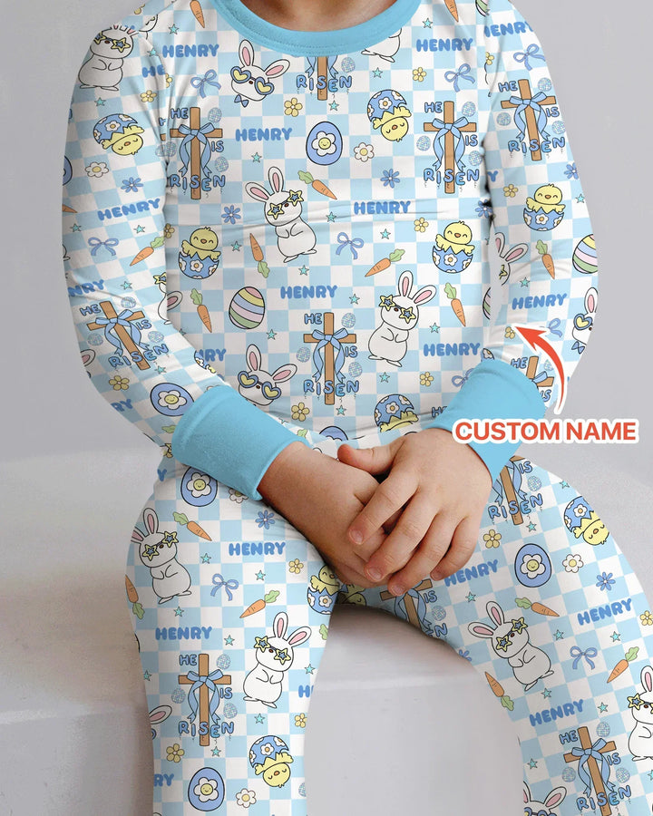 Zweiteiliges Langarm-Pyjama-Set mit Sommerfrüchten