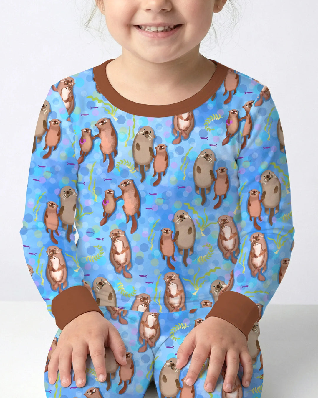 Zweiteiliges Langarm-Pyjama-Set mit Sommerfrüchten