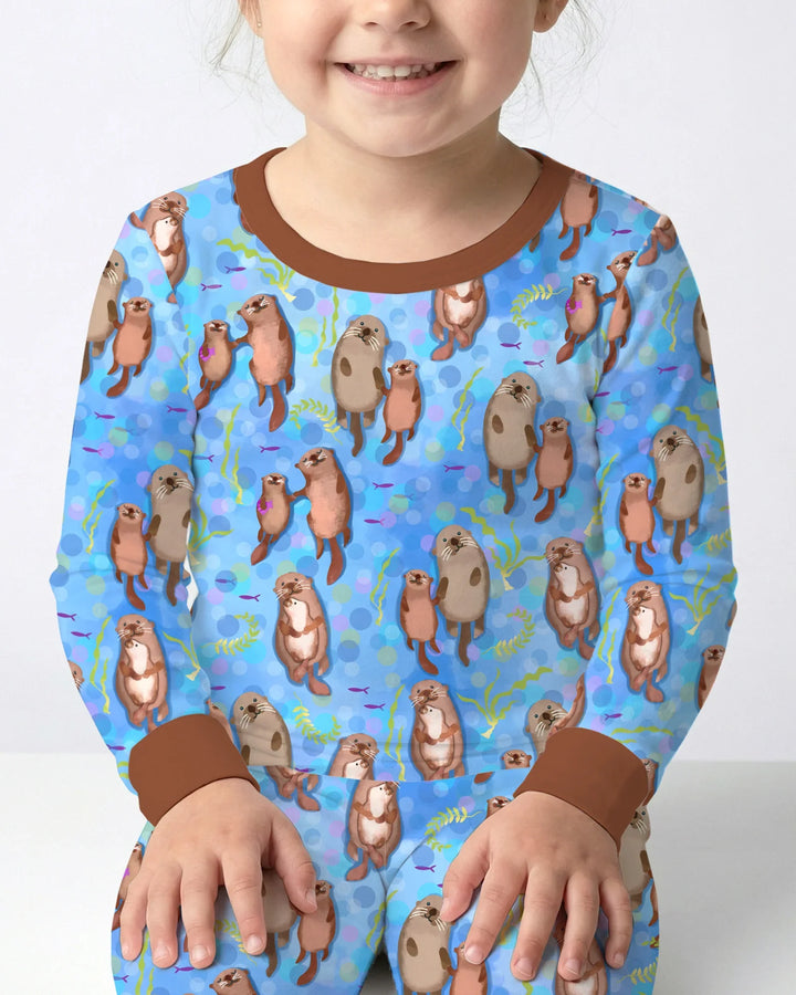 Zweiteiliges Langarm-Pyjama-Set mit Sommerfrüchten