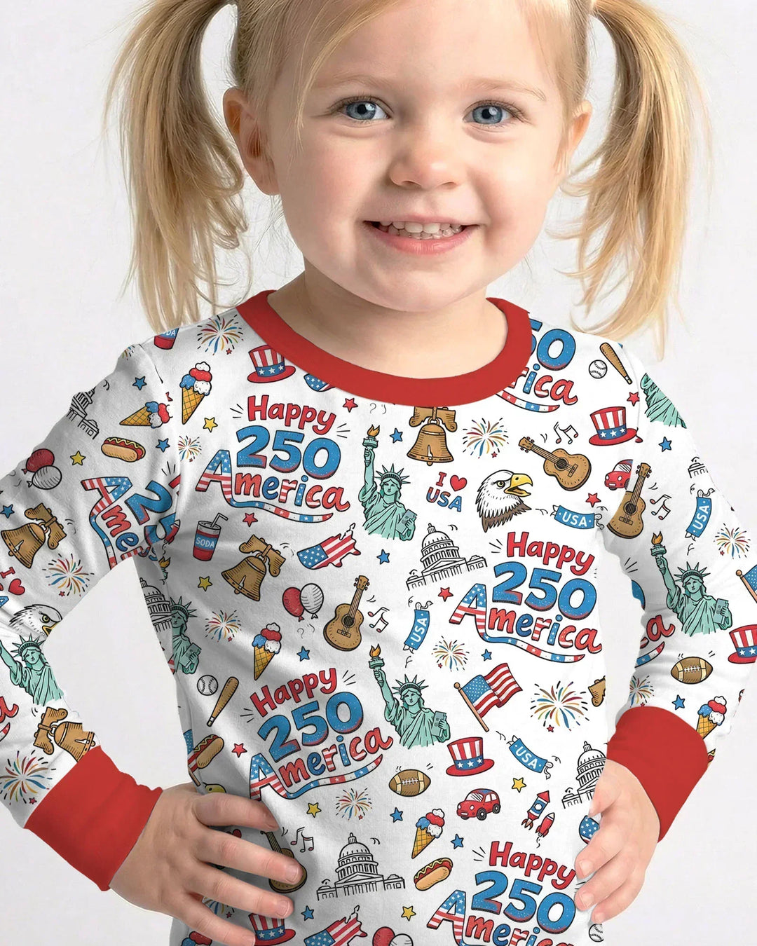 Zweiteiliges Langarm-Pyjama-Set mit Sommerfrüchten