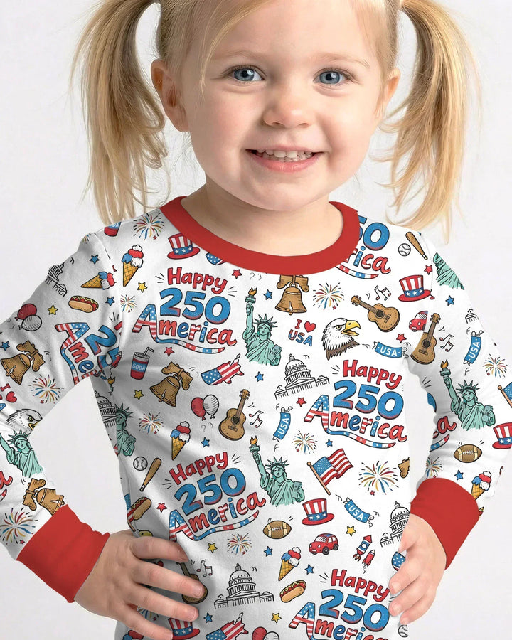 Zweiteiliges Langarm-Pyjama-Set mit Sommerfrüchten