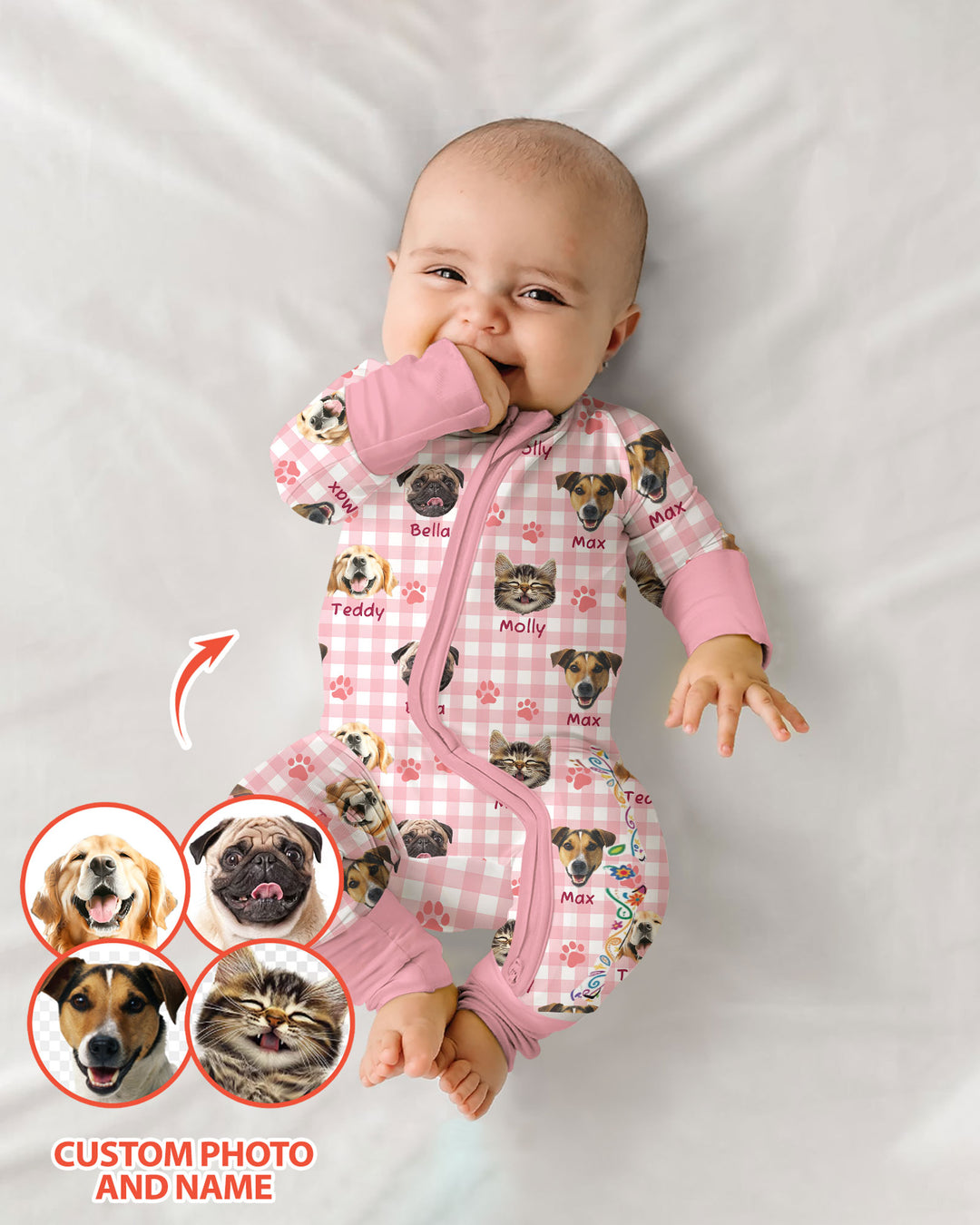 Custom Pet Photo With Name Bamboo Convertible Zippy