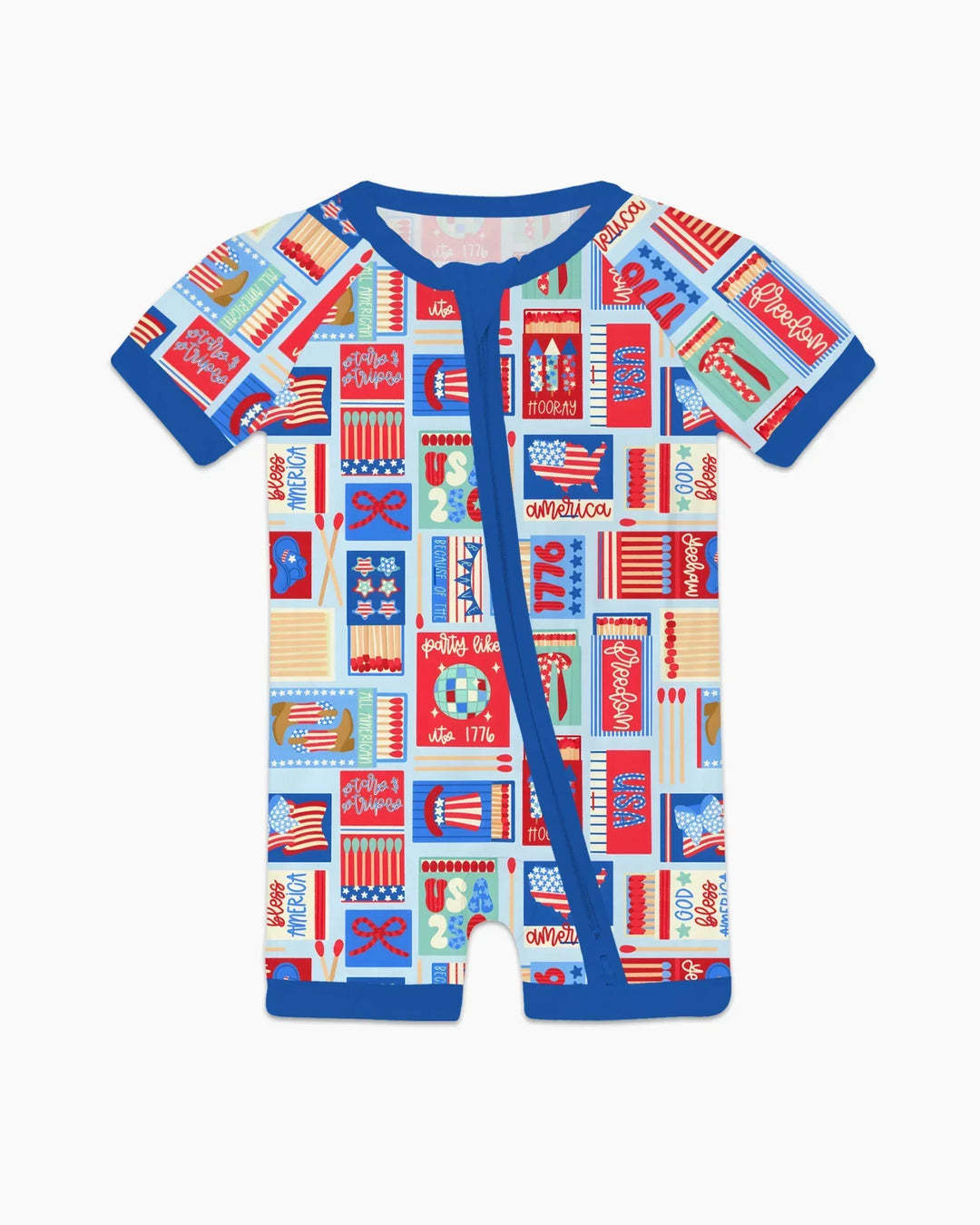 Patriotic Matchbox Family Matching Bamboo Shorty Zippy