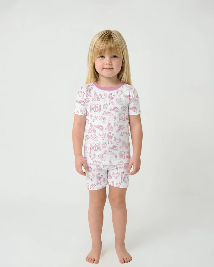 Psalm 23 Sketch Bamboo Two Piece Short Sleeve Shorts Pajama Set