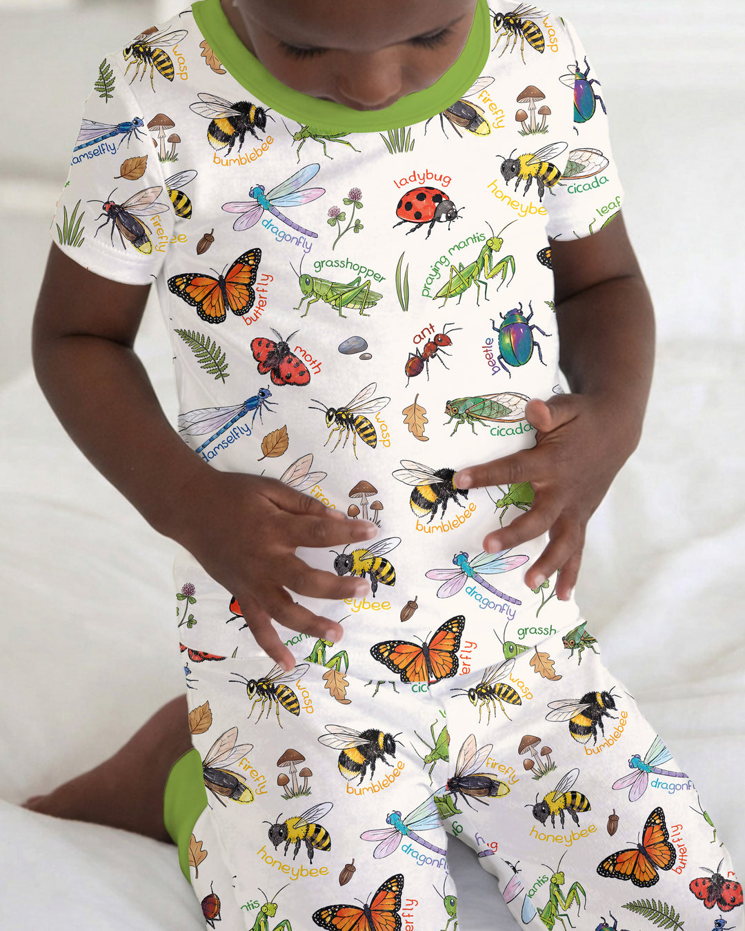 Zweiteiliges, kurzärmliges Pyjama-Set mit Marienkäfern