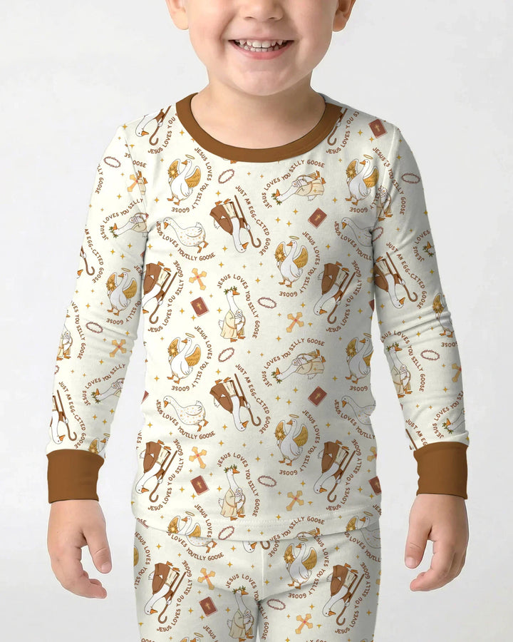 Zweiteiliges Langarm-Pyjama-Set mit Sommerfrüchten