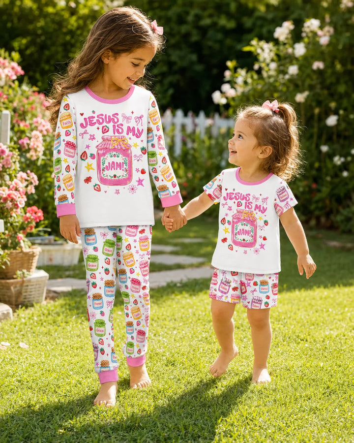 Zweiteiliges Langarm-Pyjama-Set mit Sommerfrüchten