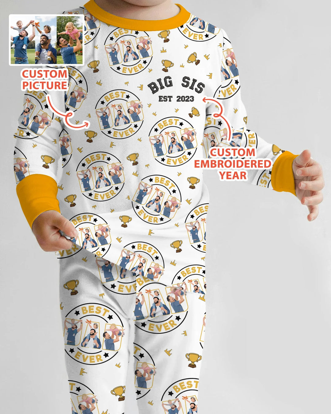 Zweiteiliges Langarm-Pyjama-Set mit Sommerfrüchten