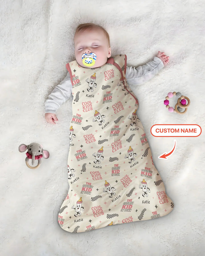 Custom Name Cool Club Daddy & Me Matching Bamboo Sleep Bag