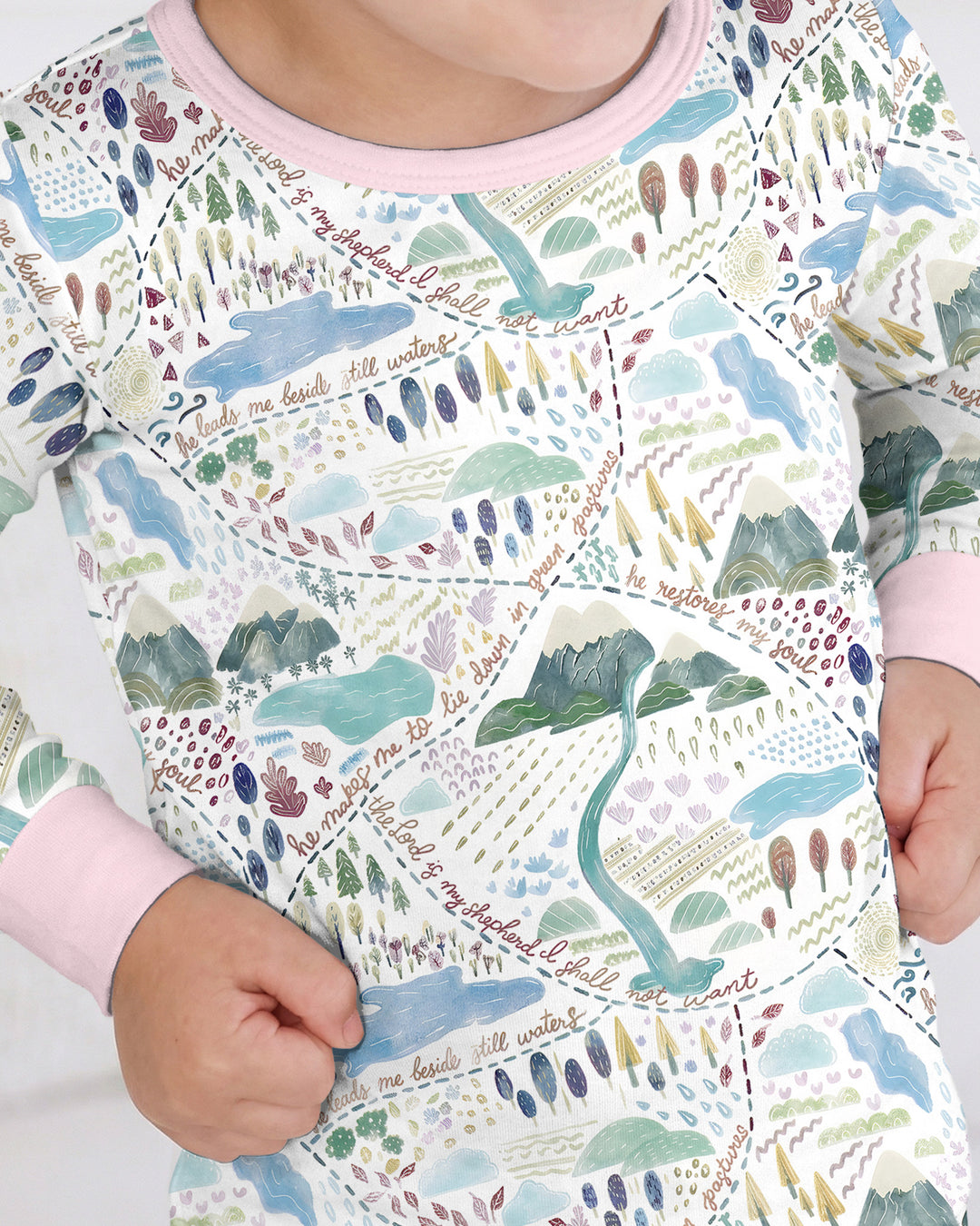 Zweiteiliges Langarm-Pyjama-Set mit Sommerfrüchten