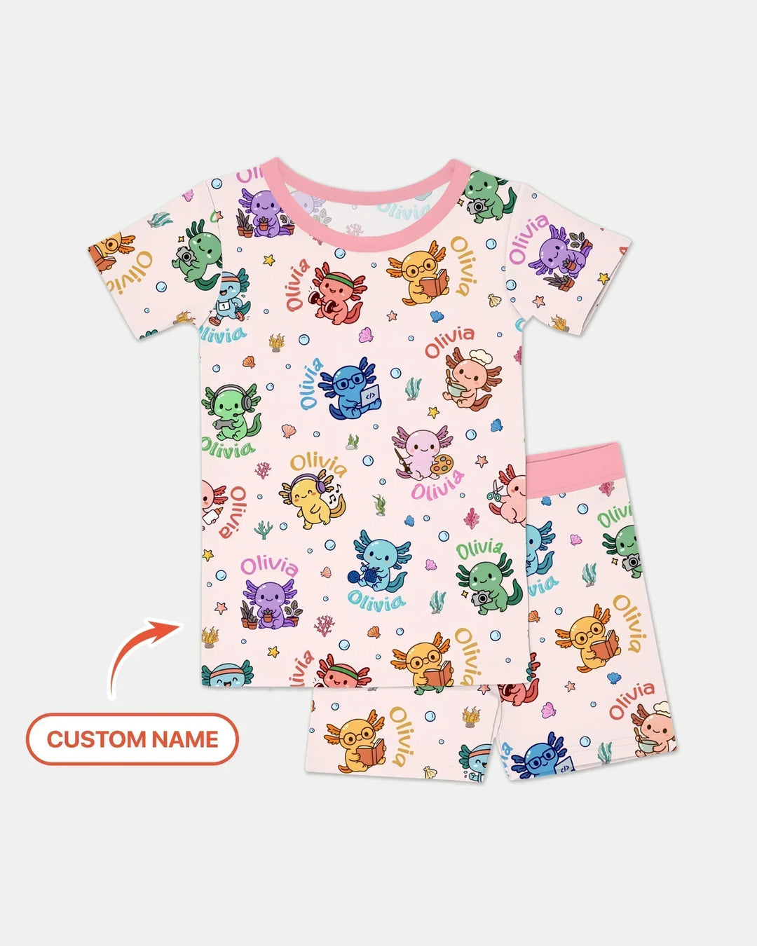 Zweiteiliges Pyjama-Set mit kurzen Ärmeln und Shorts im Sommer-Design