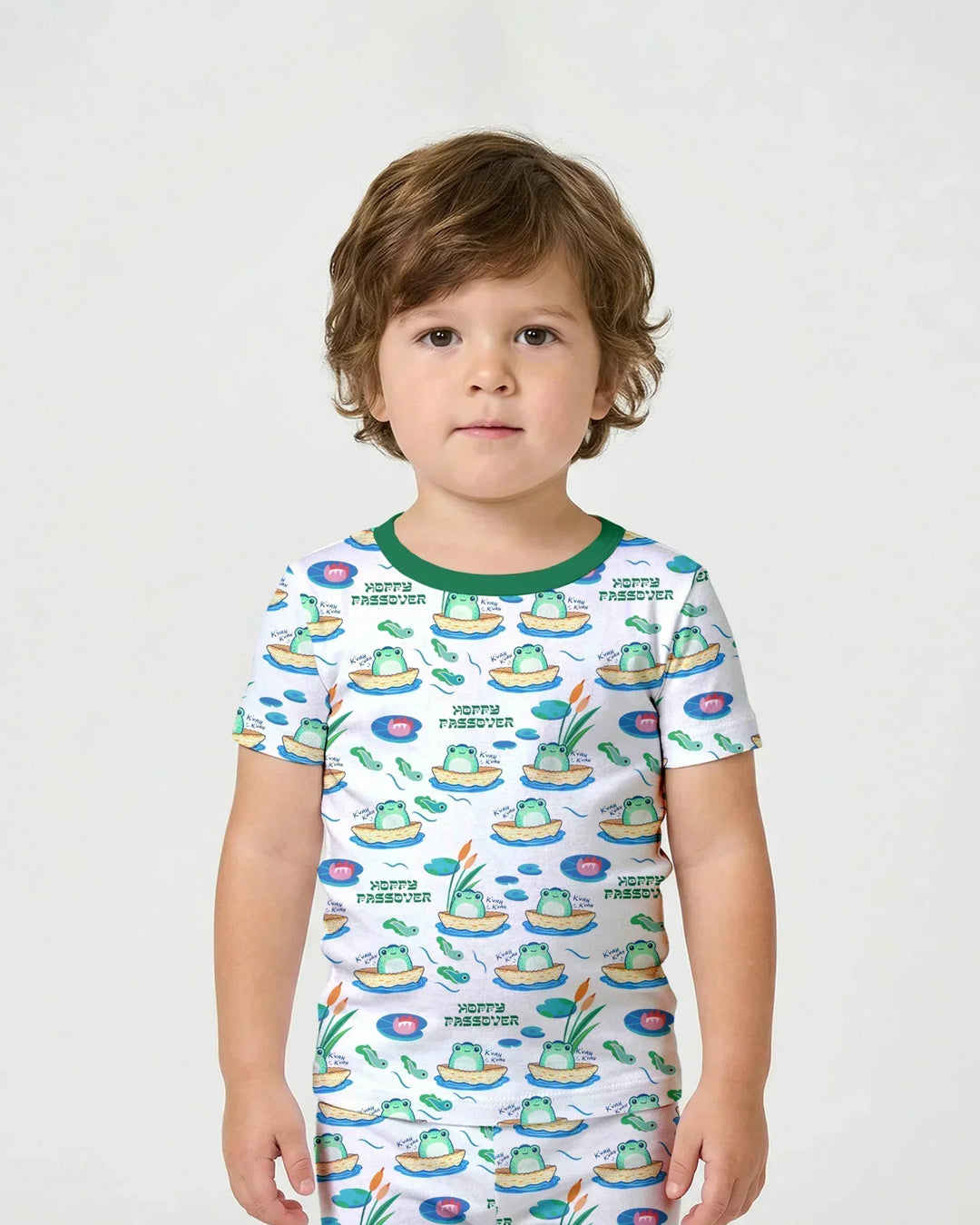 Template Zweiteiliges Pyjama-Set mit kurzen Ärmeln und Shorts