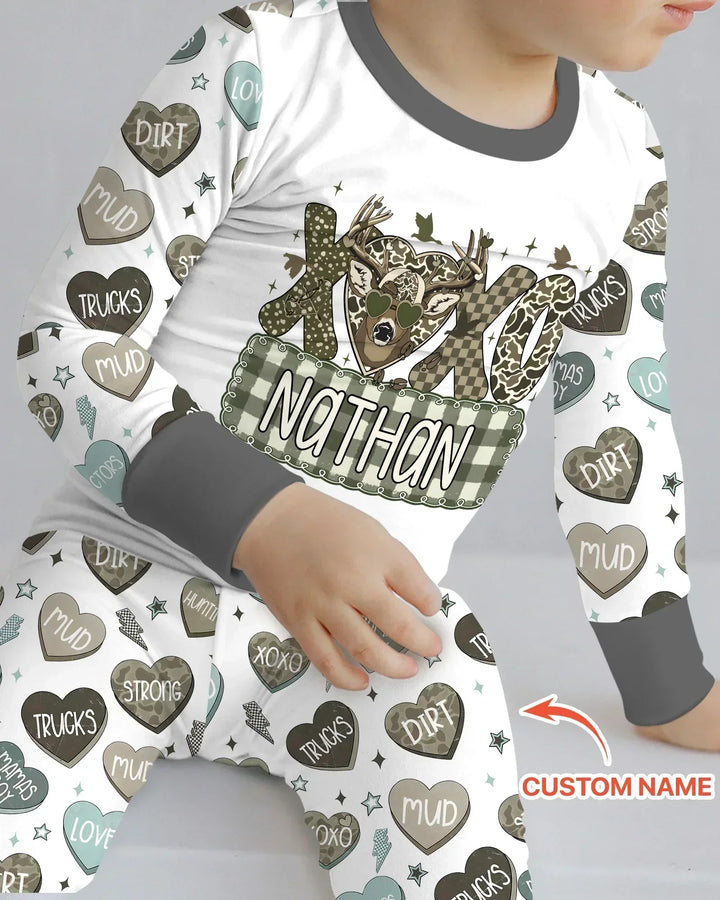 Zweiteiliges Langarm-Pyjama-Set mit Sommerfrüchten