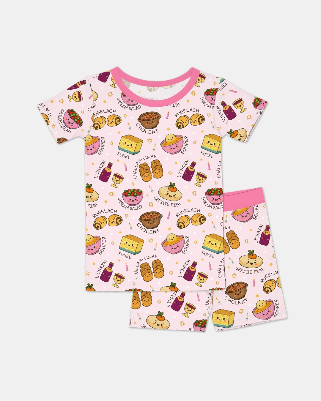 Template Zweiteiliges Pyjama-Set mit kurzen Ärmeln und Shorts