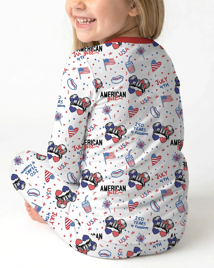 Zweiteiliges Langarm-Pyjama-Set mit Sommerfrüchten