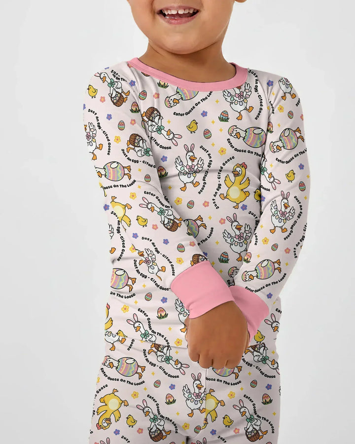 Zweiteiliges Langarm-Pyjama-Set mit Sommerfrüchten